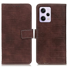 Custodia Portafoglio In Pelle Cover con Supporto K07Z per Xiaomi Redmi Note 12 Explorer Marrone