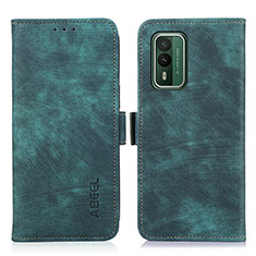 Custodia Portafoglio In Pelle Cover con Supporto K08Z per Nokia XR21 Verde