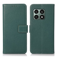 Custodia Portafoglio In Pelle Cover con Supporto K08Z per OnePlus 10 Pro 5G Verde