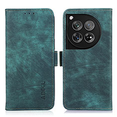 Custodia Portafoglio In Pelle Cover con Supporto K08Z per OnePlus 12R 5G Verde