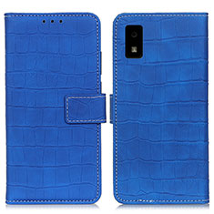 Custodia Portafoglio In Pelle Cover con Supporto K08Z per Sharp Aquos wish Blu