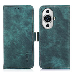 Custodia Portafoglio In Pelle Cover con Supporto K09Z per Huawei Nova 11 Pro Verde