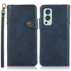 Custodia Portafoglio In Pelle Cover con Supporto K09Z per OnePlus Nord 2 5G Blu