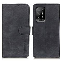 Custodia Portafoglio In Pelle Cover con Supporto K09Z per Oppo F19 Pro+ Plus 5G Nero