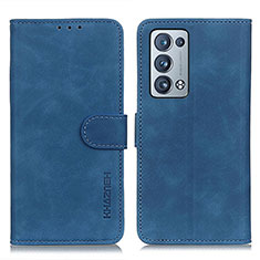 Custodia Portafoglio In Pelle Cover con Supporto K09Z per Oppo Reno6 Pro+ Plus 5G Blu