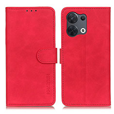 Custodia Portafoglio In Pelle Cover con Supporto K09Z per Xiaomi Redmi Note 13 5G Rosso