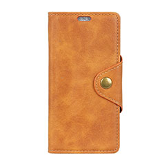 Custodia Portafoglio In Pelle Cover con Supporto L01 per Alcatel 5V Arancione