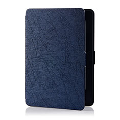 Custodia Portafoglio In Pelle Cover con Supporto L01 per Amazon Kindle 6 inch Blu