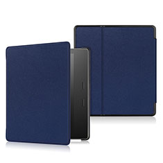 Custodia Portafoglio In Pelle Cover con Supporto L01 per Amazon Kindle Oasis 7 inch Blu