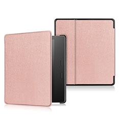 Custodia Portafoglio In Pelle Cover con Supporto L01 per Amazon Kindle Oasis 7 inch Oro Rosa