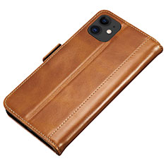 Custodia Portafoglio In Pelle Cover con Supporto L01 per Apple iPhone 11 Arancione