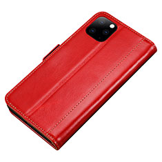 Custodia Portafoglio In Pelle Cover con Supporto L01 per Apple iPhone 11 Pro Max Rosso