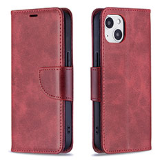 Custodia Portafoglio In Pelle Cover con Supporto L01 per Apple iPhone 13 Mini Rosso