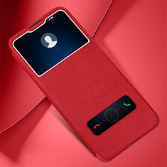 Custodia Portafoglio In Pelle Cover con Supporto L01 per Huawei Enjoy 10e Rosso