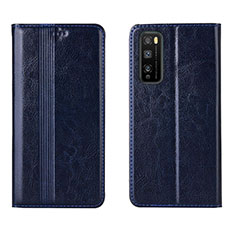 Custodia Portafoglio In Pelle Cover con Supporto L01 per Huawei Enjoy Z 5G Blu