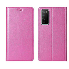 Custodia Portafoglio In Pelle Cover con Supporto L01 per Huawei Honor Play4 5G Rosa