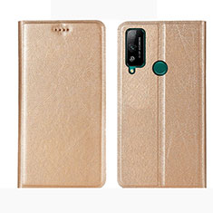 Custodia Portafoglio In Pelle Cover con Supporto L01 per Huawei Honor Play4T Oro