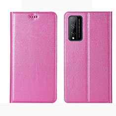 Custodia Portafoglio In Pelle Cover con Supporto L01 per Huawei Honor Play4T Pro Rosa