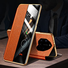 Custodia Portafoglio In Pelle Cover con Supporto L01 per Huawei Mate 40 RS Arancione