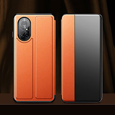 Custodia Portafoglio In Pelle Cover con Supporto L01 per Huawei Nova 8 5G Arancione