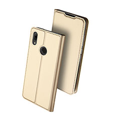 Custodia Portafoglio In Pelle Cover con Supporto L01 per Huawei P Smart (2019) Oro