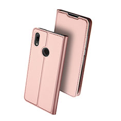 Custodia Portafoglio In Pelle Cover con Supporto L01 per Huawei P Smart (2019) Oro Rosa