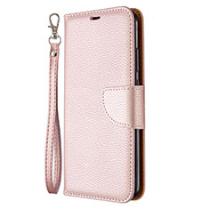 Custodia Portafoglio In Pelle Cover con Supporto L01 per Huawei P40 Lite E Oro Rosa