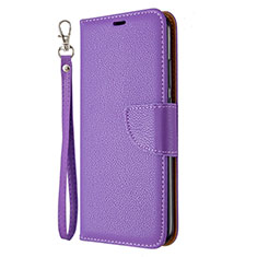 Custodia Portafoglio In Pelle Cover con Supporto L01 per Huawei P40 Lite E Viola