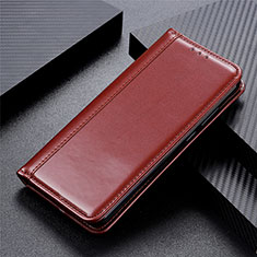 Custodia Portafoglio In Pelle Cover con Supporto L01 per Huawei Y6p Marrone