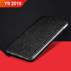 Custodia Portafoglio In Pelle Cover con Supporto L01 per Huawei Y9 (2019) Nero