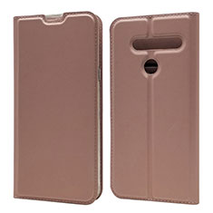 Custodia Portafoglio In Pelle Cover con Supporto L01 per LG G8 ThinQ Oro Rosa