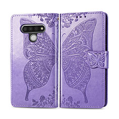 Custodia Portafoglio In Pelle Cover con Supporto L01 per LG Stylo 6 Lavanda