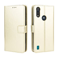 Custodia Portafoglio In Pelle Cover con Supporto L01 per Motorola Moto E6s (2020) Oro