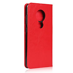 Custodia Portafoglio In Pelle Cover con Supporto L01 per Nokia 7.2 Rosso