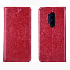 Custodia Portafoglio In Pelle Cover con Supporto L01 per OnePlus 8 Pro Rosso