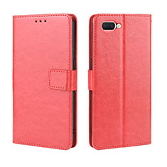 Custodia Portafoglio In Pelle Cover con Supporto L01 per Oppo A12e Rosso