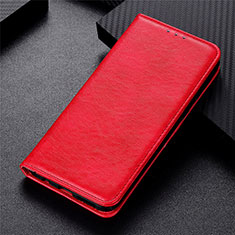 Custodia Portafoglio In Pelle Cover con Supporto L01 per Oppo F17 Pro Rosso