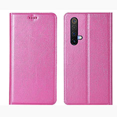 Custodia Portafoglio In Pelle Cover con Supporto L01 per Realme X50 5G Rosa