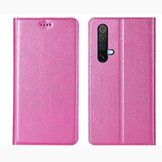 Custodia Portafoglio In Pelle Cover con Supporto L01 per Realme X50t 5G Rosa