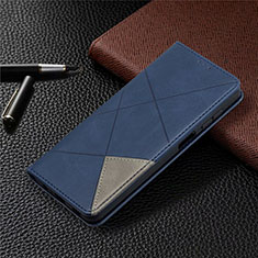 Custodia Portafoglio In Pelle Cover con Supporto L01 per Samsung Galaxy A12 Blu