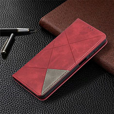 Custodia Portafoglio In Pelle Cover con Supporto L01 per Samsung Galaxy A12 Nacho Rosso