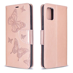 Custodia Portafoglio In Pelle Cover con Supporto L01 per Samsung Galaxy A51 5G Oro Rosa