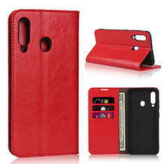 Custodia Portafoglio In Pelle Cover con Supporto L01 per Samsung Galaxy A60 Rosso