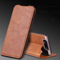 Custodia Portafoglio In Pelle Cover con Supporto L01 per Samsung Galaxy A90 4G Arancione