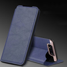 Custodia Portafoglio In Pelle Cover con Supporto L01 per Samsung Galaxy A90 4G Blu