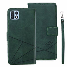 Custodia Portafoglio In Pelle Cover con Supporto L01 per Samsung Galaxy F42 5G Verde
