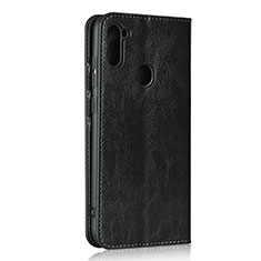 Custodia Portafoglio In Pelle Cover con Supporto L01 per Samsung Galaxy M11 Nero