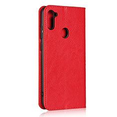 Custodia Portafoglio In Pelle Cover con Supporto L01 per Samsung Galaxy M11 Rosso