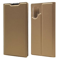 Custodia Portafoglio In Pelle Cover con Supporto L01 per Samsung Galaxy Note 10 Plus 5G Oro