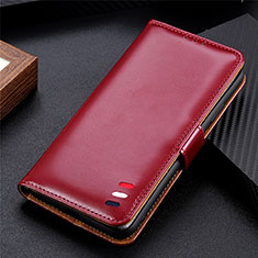 Custodia Portafoglio In Pelle Cover con Supporto L01 per Samsung Galaxy Note 20 5G Rosso Rosa